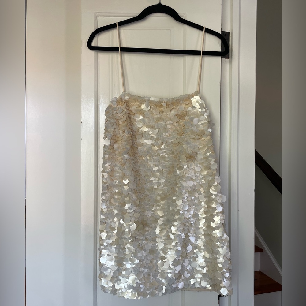 Retrofete Sequin Embellished Dress in Cream